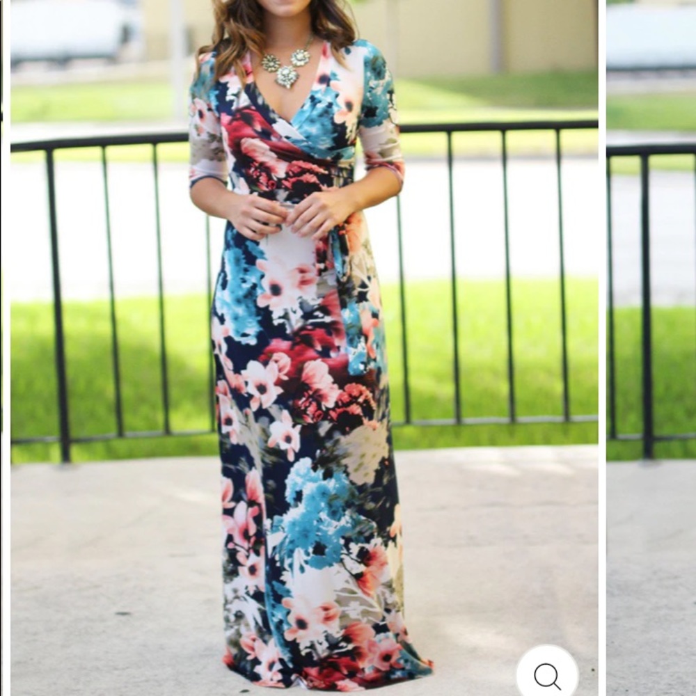 Saved by the Dress floral navy wrap dress